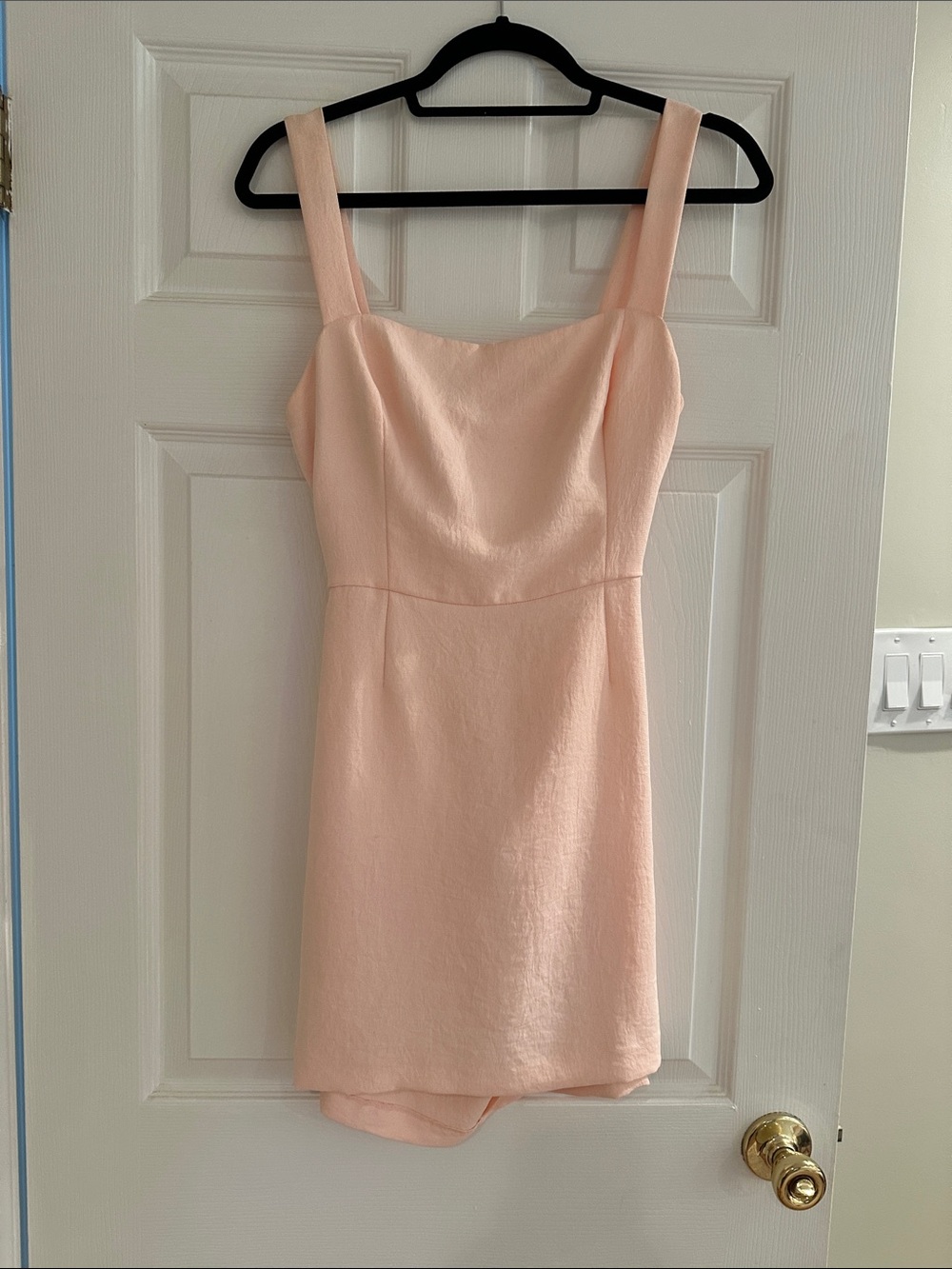 Aritzia Wilfred Peach Square-Neck Mini Dress